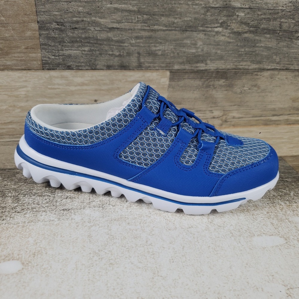 Propet TravelActiv Womens Slide Shoes Sz 6.5 M Blue Mesh Comfort Slip On Sneaker